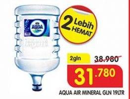 Promo Harga AQUA Air Mineral per 2 botol 19 ltr - Superindo