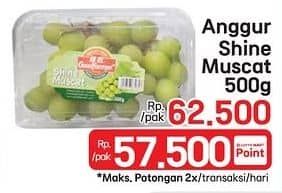 Promo Harga Anggur Shine Muscat 500 gr - LotteMart