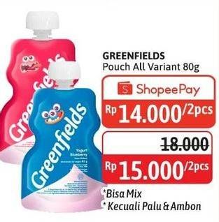 Promo Harga Greenfields Yogurt Squeeze All Variants 80 gr - Alfamidi