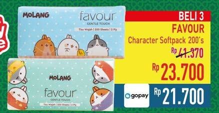 Promo Harga Favour Character Facial Tissue Gentle Touch 200 sheet - Hypermart