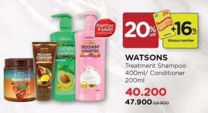 Promo Harga Watsons Treatment Shampoo/Watsons Treatment Conditioner  - Watsons
