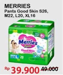 Promo Harga Merries Pants Good Skin L20, M22, XL16, S26 16 pcs - Alfamart