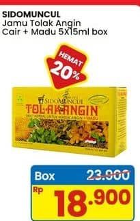 Promo Harga Sido Muncul Jamu Tolak Angin Cair + Madu per 5 sachet 15 ml - Indomaret