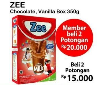 Promo Harga ZEE Susu Bubuk Swizz Chocolate, Vanilla Twist per 2 box 350 gr - Alfamart
