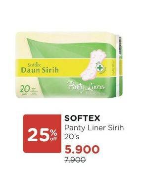 Promo Harga SOFTEX Pantyliner Daun Sirih Regular 20 pcs - Watsons