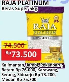 Promo Harga Raja Platinum Beras Slyp Super 5000 gr - Alfamart