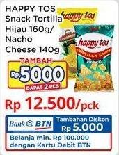 Promo Harga Happy Tos Tortilla Chips Hijau, Nacho Cheese 140 gr - Indomaret