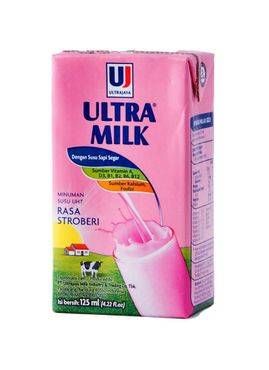 Promo Harga Ultra Milk Susu UHT Stroberi 125 ml - Indomaret