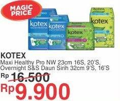 Promo Harga KOTEX Healthy Protection Maxi 23cm 20s, 16s/ Overnight Daun Sirih 32cm 9s, 16s  - Yogya