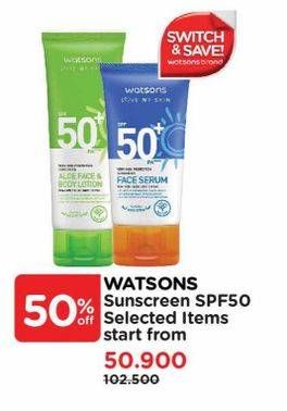 Promo Harga Watsons Sunscreen SPF50  - Watsons