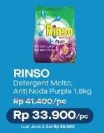 Promo Harga RINSO Detergen Bubuk Molto, Anti Noda 1800 gr - Alfamart