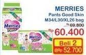 Promo Harga Merries Pants Good Skin M34, L30, XL26 26 pcs - Indomaret