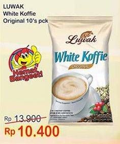 Promo Harga Luwak White Koffie Original per 10 sachet - Indomaret