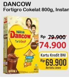 Promo Harga DANCOW FortiGro Susu Bubuk Instant Cokelat 800 gr - Alfamart