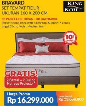 Promo Harga KING KOIL Bravard Tempat Tidur Queen 160x200 Cm  - COURTS