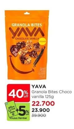 Yava Granola Bites 125 gr Diskon 40%, Harga Promo Rp23.900, Harga Normal Rp39.900, Khusus Member Rp. 22.700, Khusus Member