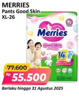 Promo Harga Merries Pants Good Skin XL26 26 pcs - Alfamart