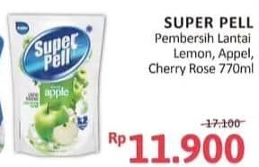 Promo Harga Super Pell Pembersih Lantai Lemon Ginger, Fresh Apple, Cherry Rose 770 ml - Alfamidi
