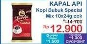 Promo Harga Kapal Api Kopi Bubuk Special Mix per 10 sachet 24 gr - Indomaret