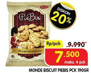 Promo Harga Monde Piebis Almond 190 gr - Superindo