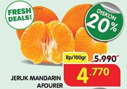 Promo Harga Jeruk Afourer Mandarin per 100 gr - Superindo