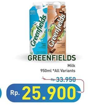 Promo Harga Greenfields Fresh Milk All Variants 1000 ml - Hypermart