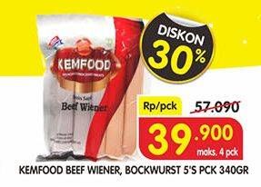 Promo Harga KEMFOOD Beef Wiener/Bockwurst 340gr  - Superindo