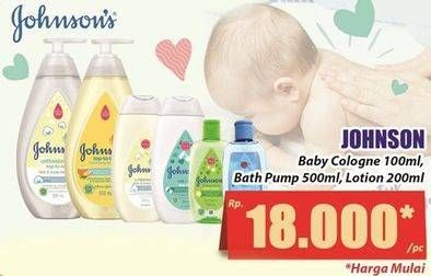Promo Harga Johnson Baby Cologne 100ml, Bath Pump 500ml, Lotion 200ml  - Hari Hari