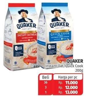 Promo Harga QUAKER Oatmeal Instant, Quick Cooking 200 gr - Lotte Grosir