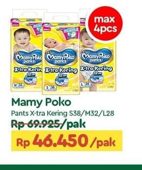 Promo Harga Mamy Poko Pants Xtra Kering S38, M32, L28 28 pcs - TIP TOP