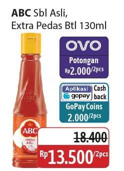 Promo Harga ABC Sambal Asli, Extra Pedas 135 ml - Alfamidi