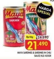 Promo Harga Maya Sardines Cabe / Chilli, Tomat / Tomato 425 gr - Superindo