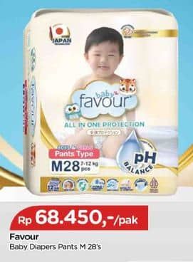 Promo Harga Favour Baby Diapers Premium Pants M28 28 pcs - TIP TOP