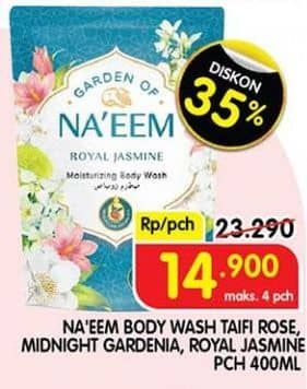 Promo Harga NAEEM Body Wash Taifi Rose, Midnight Gardenia, Royal Jasmine 400 ml - Superindo
