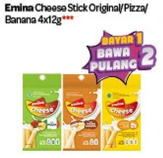 Promo Harga EMINA Cheese Stick Original, Pizza, Pisang Karamel per 4 pcs 12 gr - Carrefour