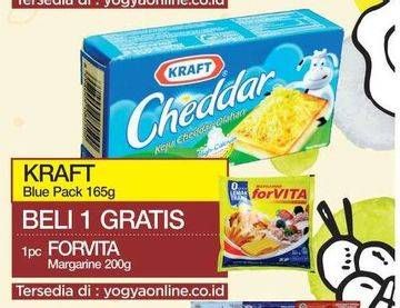 Promo Harga KRAFT Cheese Cheddar Blue Pack 165 gr - Yogya