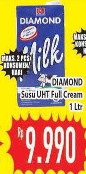 Promo Harga DIAMOND Milk UHT Full Cream 1 ltr - Hypermart