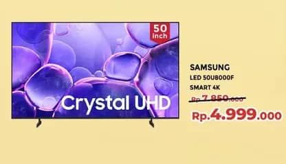 Promo Harga Samsung UA50U8000FKXXD 50" Crystal UHD U8000F 4K Smart TV  - Yogya