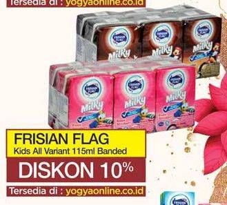 Promo Harga FRISIAN FLAG Susu UHT Milky All Variants 115 ml - Yogya