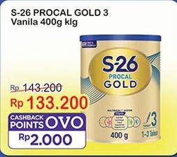 Promo Harga S26 Procal Gold Susu Pertumbuhan Vanilla 400 gr - Indomaret