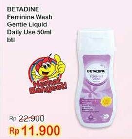 Promo Harga BETADINE Feminine Wash Liquid Daily Use Gentle Protection 50 ml - Indomaret