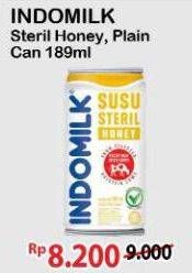 Promo Harga Indomilk Susu Steril Honey, Plain 189 ml - Alfamart