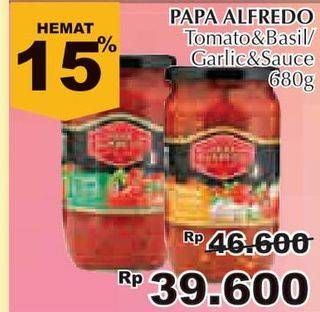 Promo Harga PAPA ALFREDO Pasta Sauce Tomato Basil, Tomato Garlic 680 gr - Giant