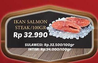 Promo Harga Salmon Steak per 100 gr - Hypermart