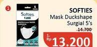 Promo Harga SOFTIES Masker Surgical Duckshape 5 pcs - Alfamidi