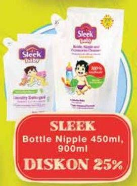 Promo Harga Sleek Baby Bottle, Nipple and Accessories Cleanser 450 ml - Yogya