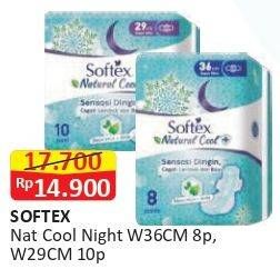 Promo Harga Softex Natural Cool+ Super Slim 36cm, 29cm 8 pcs - Alfamart