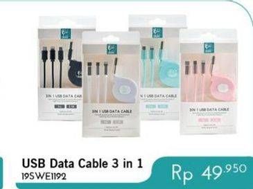 Promo Harga OKIDOKI USB Cable 3 in 1 Connection  - Carrefour