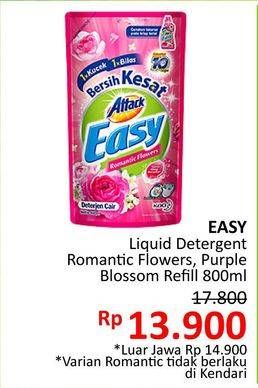 Promo Harga ATTACK Easy Detergent Liquid Romantic Flower, Purple Blossom 800 ml - Alfamidi
