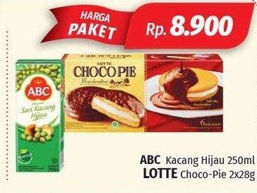 Promo Harga Paket: ABC Kacang Hijau 250ml + LOTTE Choco Pie 2x28gr  - Lotte Grosir